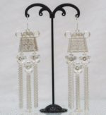 Large Silver Phiaj Flower Dangling Hook Earrings – Tribal Elegance - Image 3