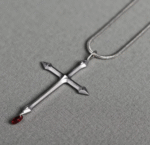 Crimson Cross Necklace – Gothic Blood Drop Vampire Pendant - Image 3