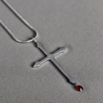 Crimson Cross Necklace – Gothic Blood Drop Vampire Pendant - Image 4
