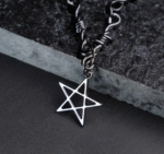 Barbed Star Choker – Gothic Punk Pentagram Necklace - Image 3