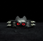 Spiked Cat Eye Leather Bracelet – Punk Gothic Wrist Cuff - Image 4