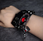 Dragon Eye Leather Choker – Punk Gothic Studded Collar - Image 3