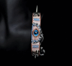 Blue Eyeball Snake Choker – Handmade Gothic Leather Necklace - Image 3