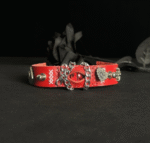 Blood Red Eyeball Leather Cuff – Handmade Gothic Punk Bracelet - Image 3
