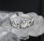 Ghost Doodle Ring – Gothic Silver Punk Halloween Jewelry - Image 4